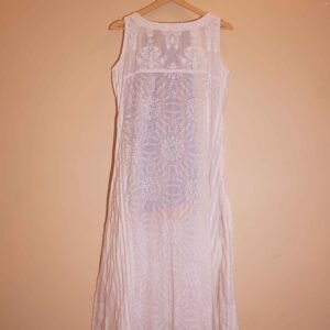 Ivory Muse Delicate White Net Embroidered Ensemble
