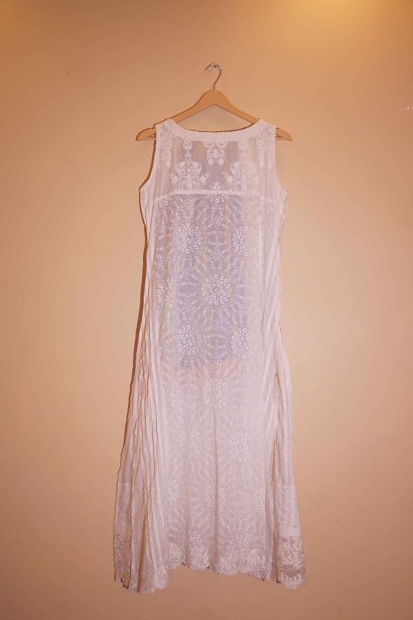 Ivory Muse Delicate White Net Embroidered Ensemble