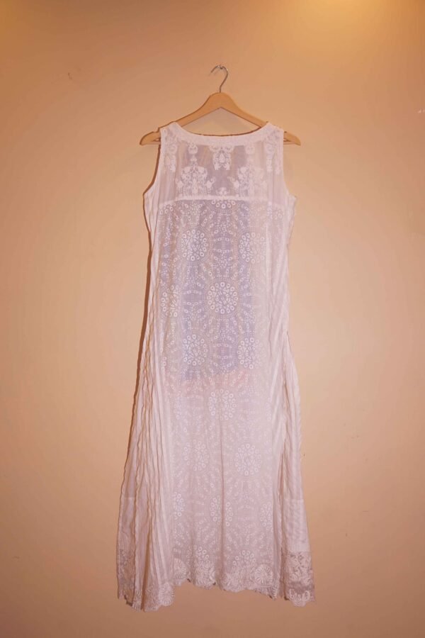 Ivory Muse Delicate White Net Embroidered Ensemble