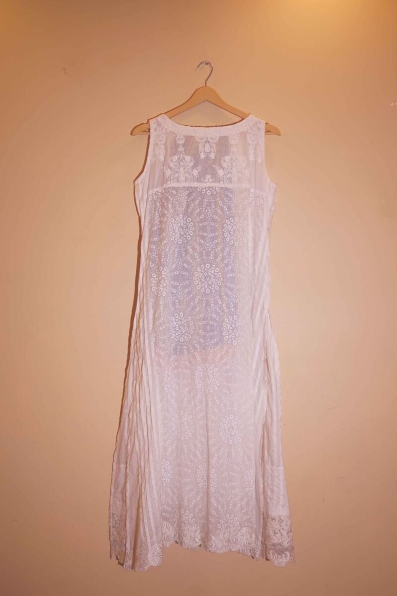 Ivory Muse Delicate White Net Embroidered Ensemble