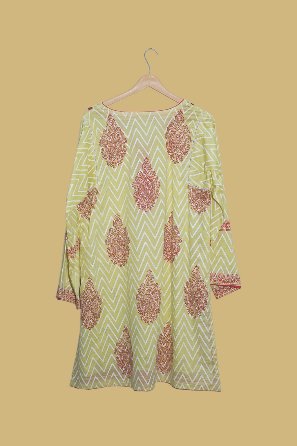 Lime Blossom Embroidered Kurti