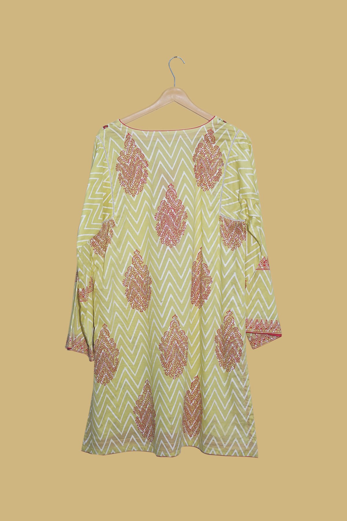 Lime Blossom Embroidered Kurti