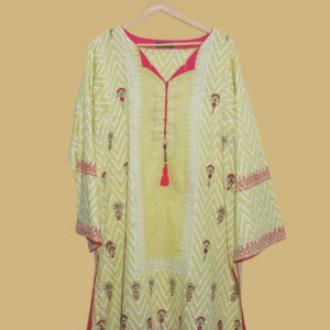 Lime Blossom Embroidered Kurti