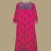 Magenta Printed Cotton Kurti with Contrasting Yoke
