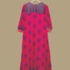 Magenta Printed Cotton Kurti with Contrasting Yoke