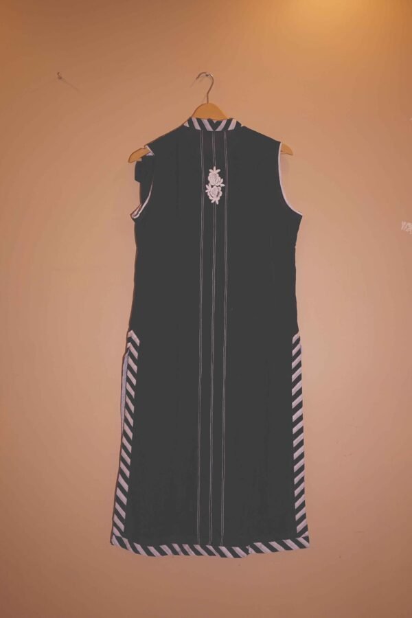 Midnight Blossom Black Vertical Striped Ensemble