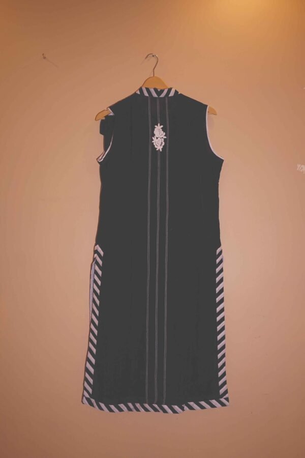 Midnight Blossom Black Vertical Striped Ensemble