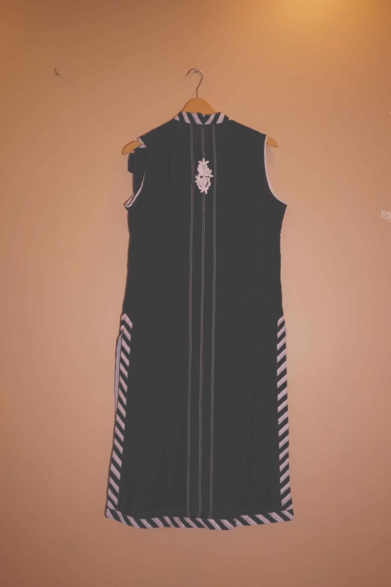 Midnight Blossom Black Vertical Striped Ensemble