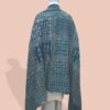 Midnight Blue Luxe Shawl with Intricate Pattern Detailing