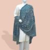 Midnight Blue Luxe Shawl with Intricate Pattern Detailing