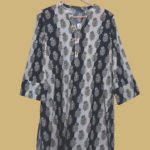 Monochrome Leaf Print Kurti