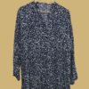 Navy Blue Kurti with White Floral Print – Classy & Comfortable