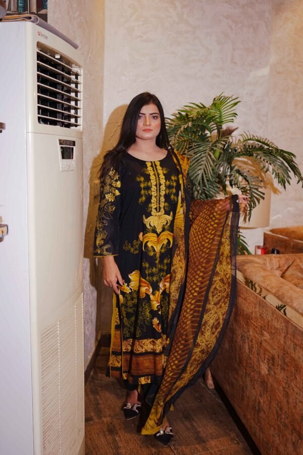 Noir Bloom in Mustard Grace