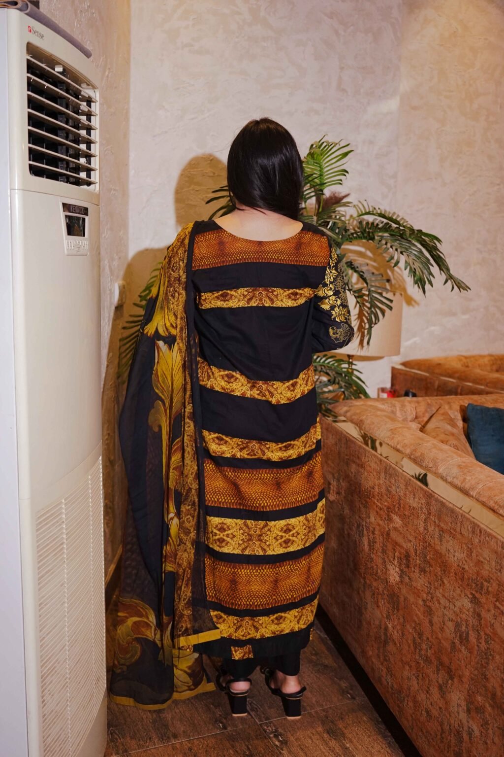Noir Bloom in Mustard Grace