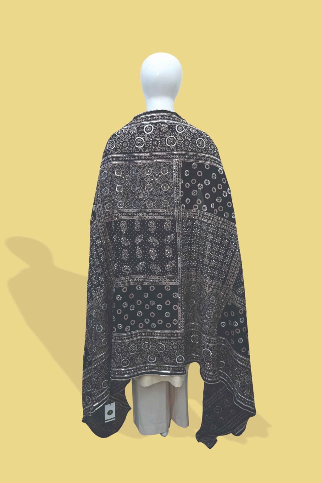 Noor-e-Siyah – Midnight Black Ajrak Shawl