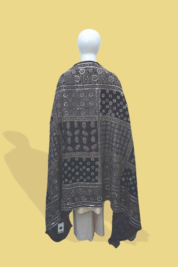 Noor-e-Siyah – Midnight Black Ajrak Shawl