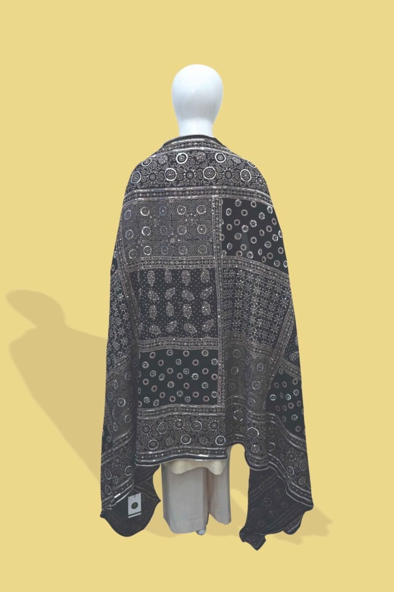 Noor-e-Siyah – Midnight Black Ajrak Shawl