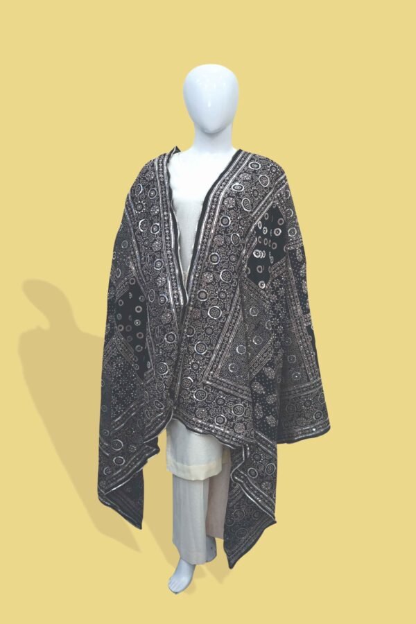 Noor-e-Siyah – Midnight Black Ajrak Shawl