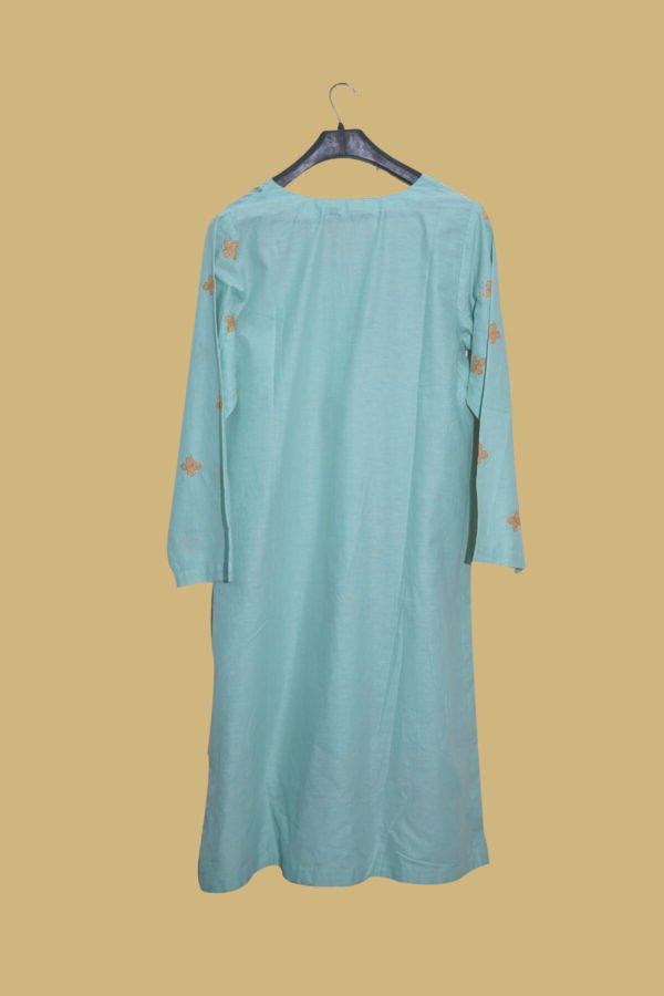 Pastel Sea Green Cotton Kurti