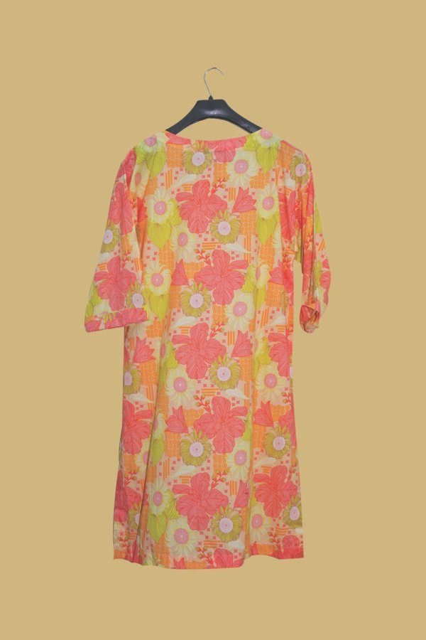 Peach Base Multi-Color Floral Kurti