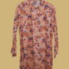 Peach Floral Kurti – A Splash of Red & Blue Blossoms