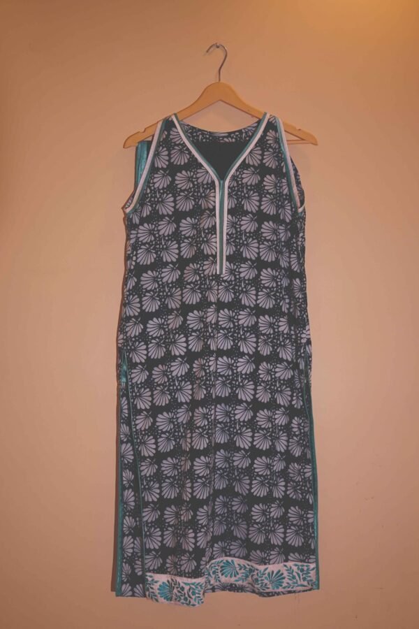 Petal Shade Navy Blue Ensemble with Abstract Floral Print