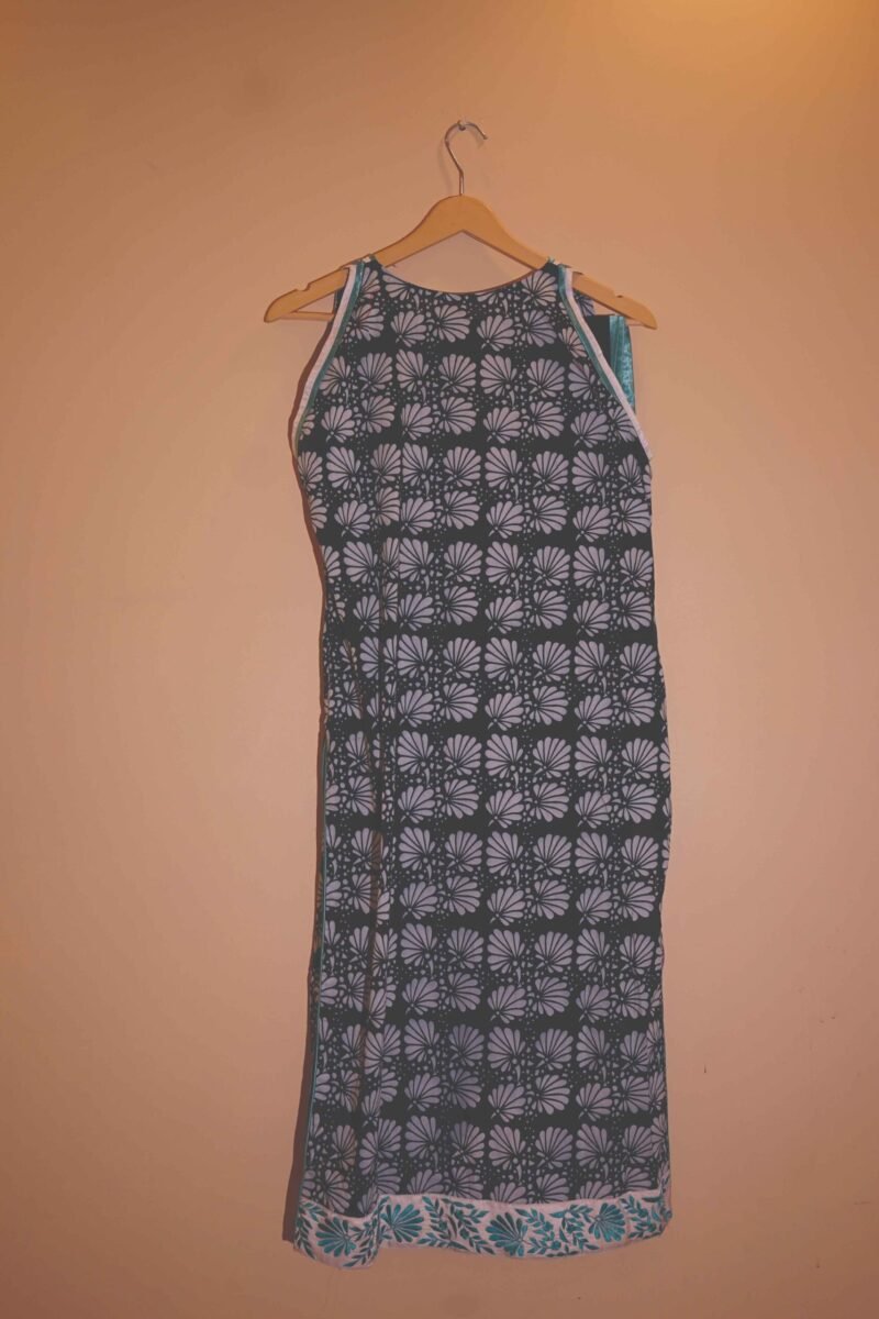 Petal Shade Navy Blue Ensemble with Abstract Floral Print