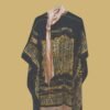 Premium Printed Satin Kaftan with Contrast Scarf