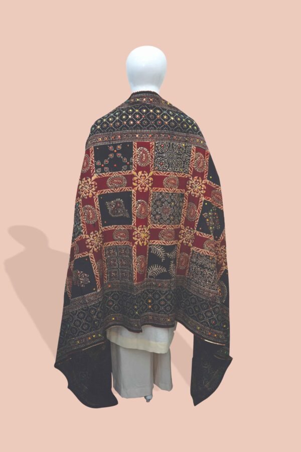 Rangrez – Festive Maroon & Black Ajrak Shawl