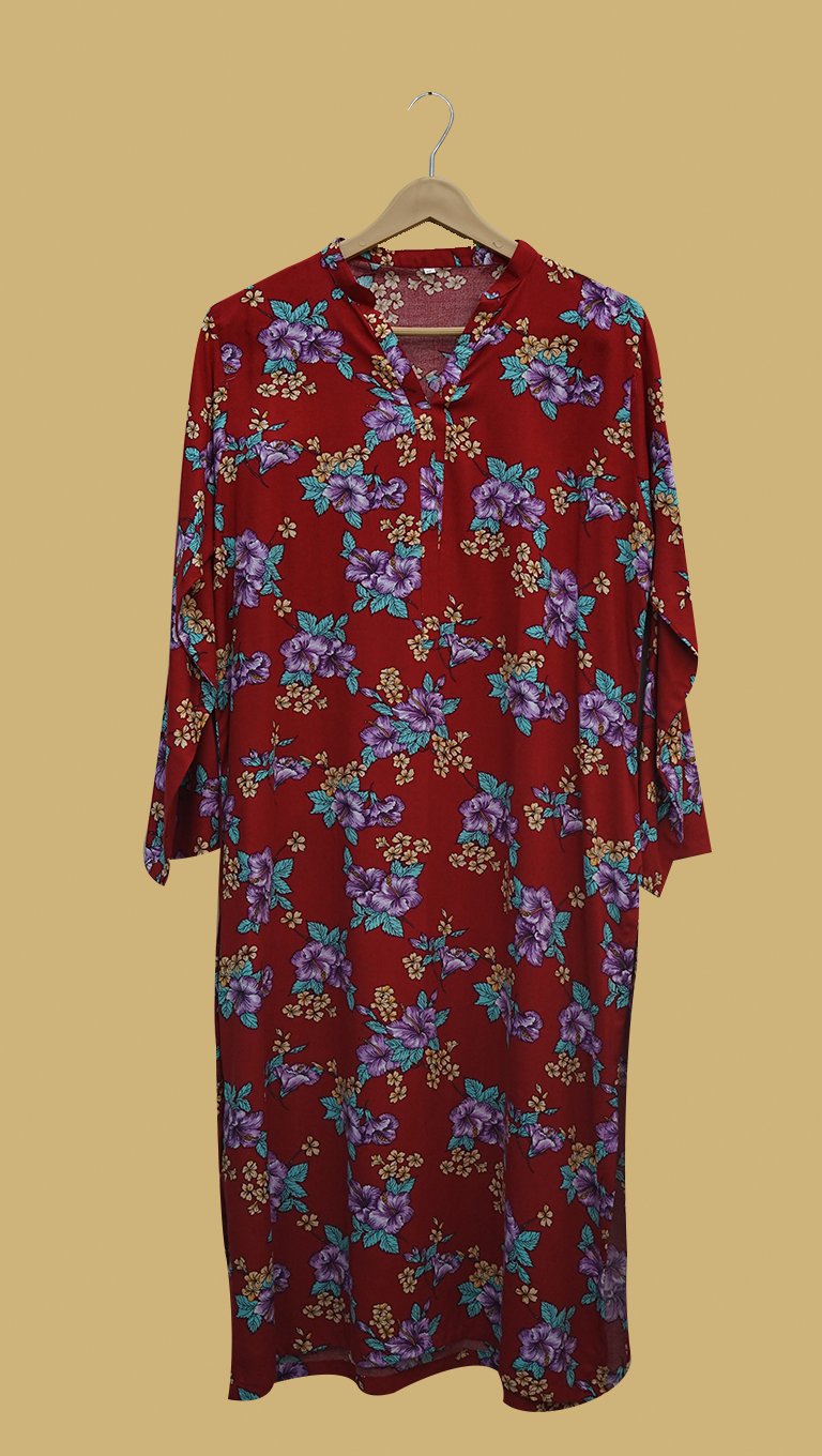 Red Floral Kurti – Bold, Bright & Beautiful
