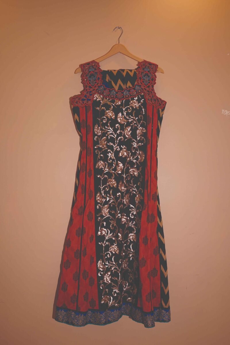 Regal Ember Black & Red Ensemble with Gold Foil Detailing