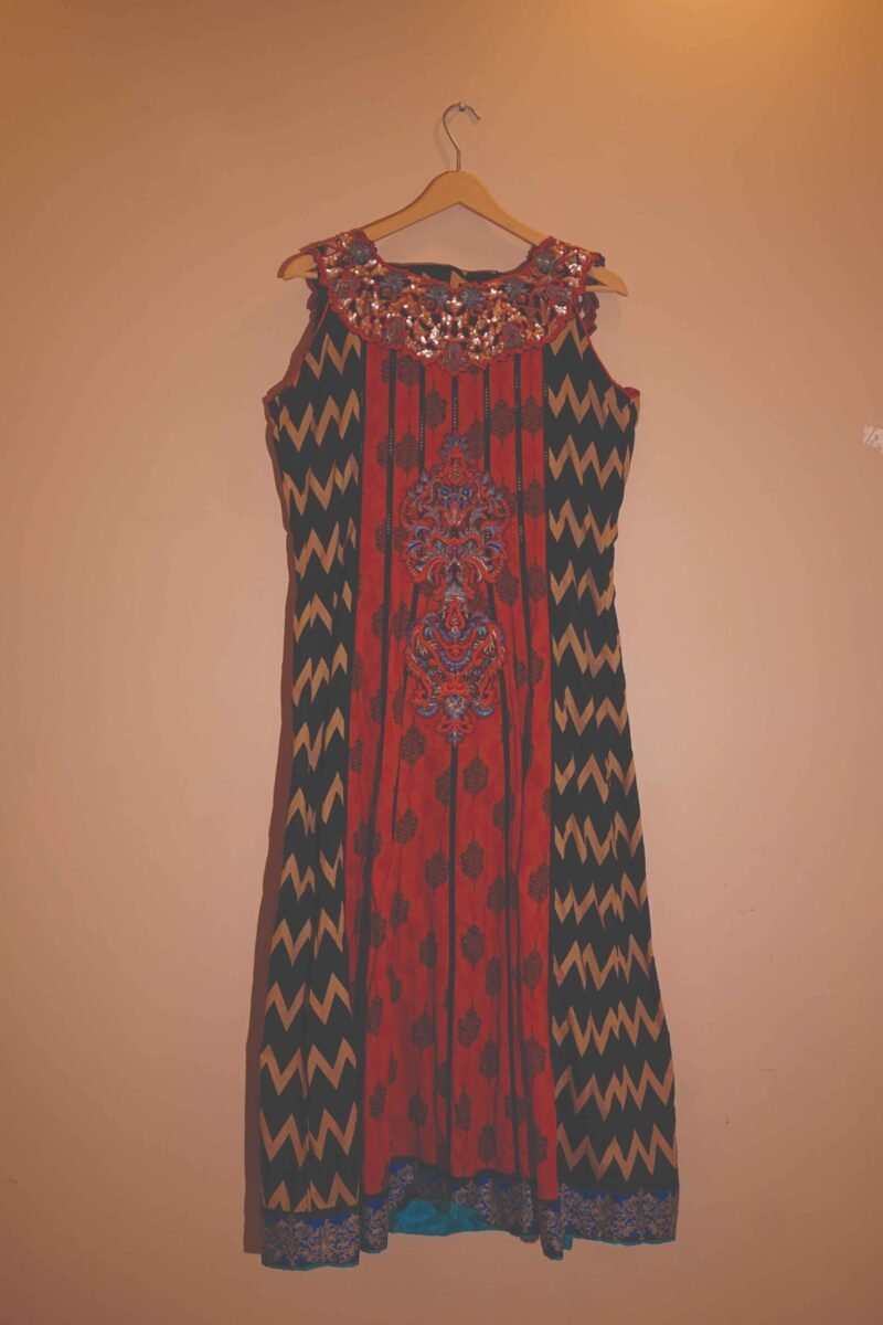 Regal Ember Black & Red Ensemble with Gold Foil Detailing