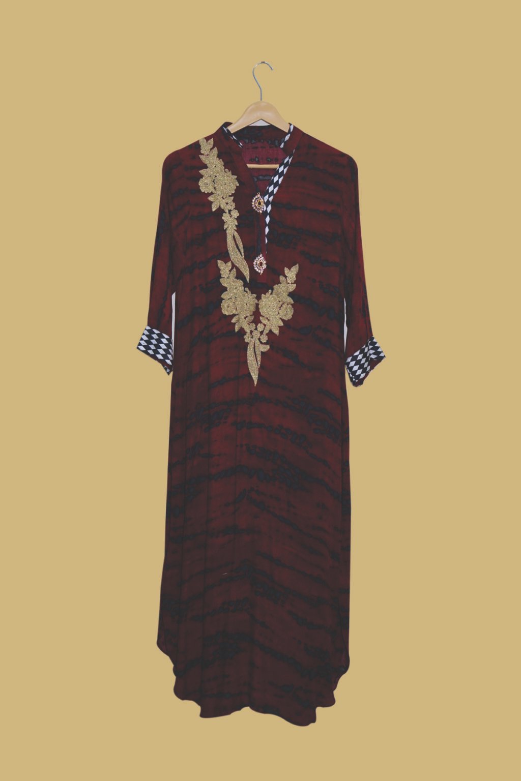Regal Maroon Embroidered Kurti