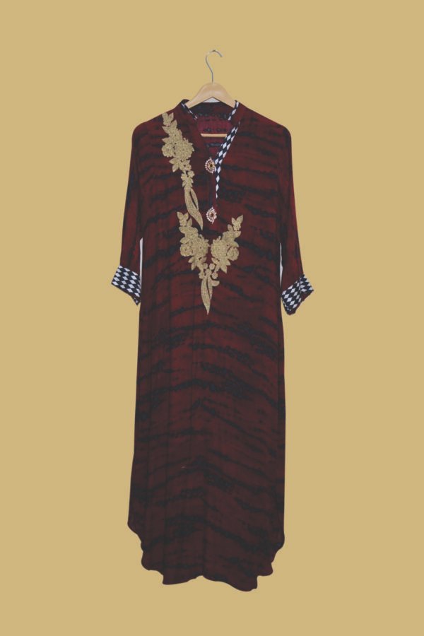 Regal Maroon Embroidered Kurti