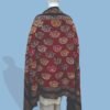 Regal Maroon Shawl with Embellished Paisley Motifs