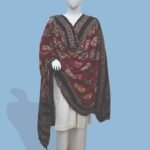 Regal Maroon Shawl with Embellished Paisley Motifs