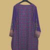 Royal Blue Printed Kurti with Embroidered Floral Sleeve