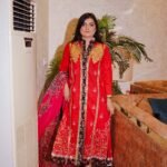 Royal Red Embroidered Festive Suit