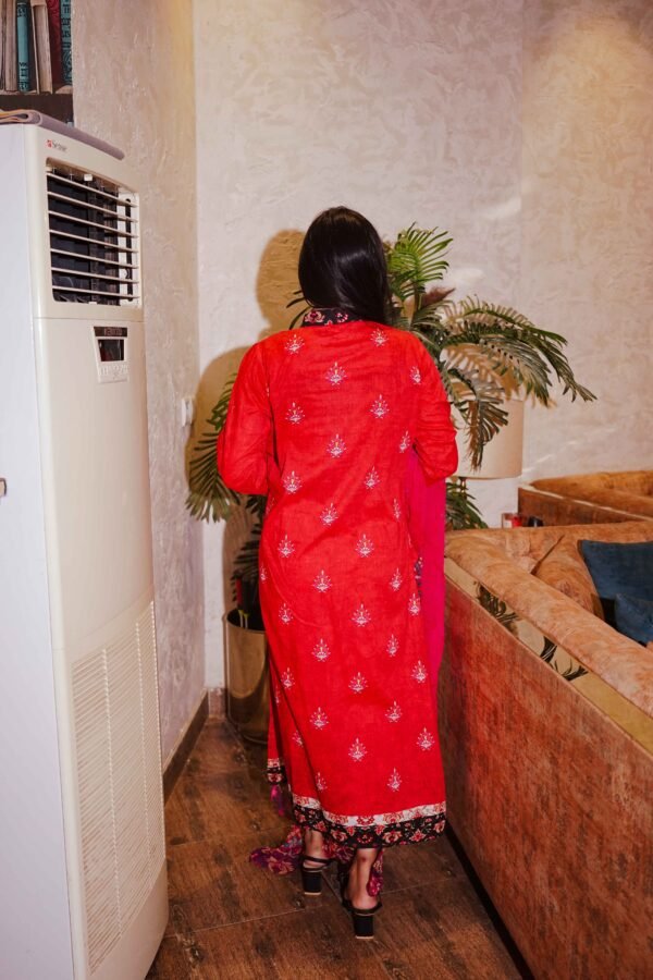 Royal Red Embroidered Festive Suit