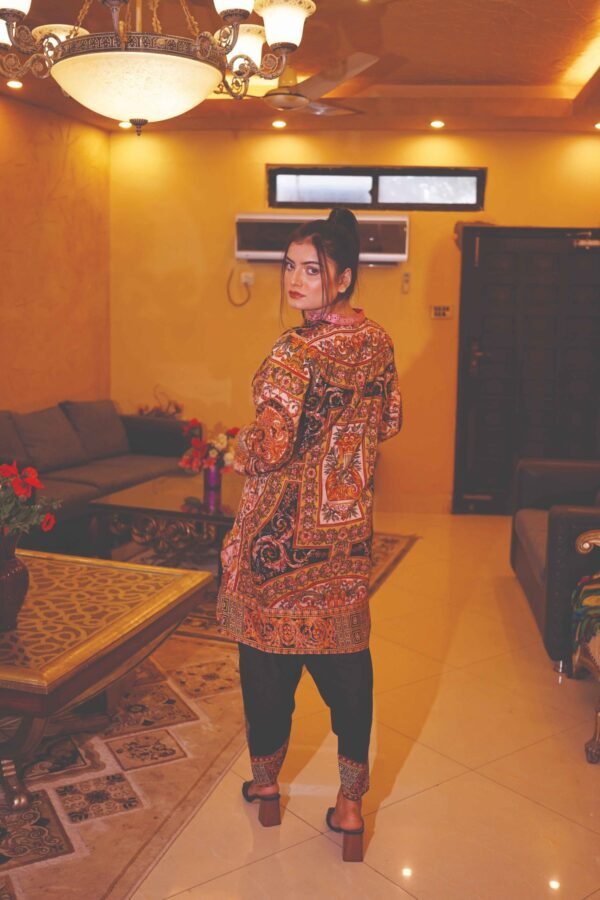 Rust & Black Ornate Printed Suit