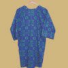 Sapphire Grid Geometric Kurti