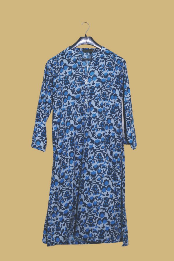 Sky Blossom Blue Floral Kurti