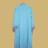 Sky Blue Butterfly Embroidered Kurti with Printed Borders