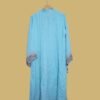 Sky Blue Butterfly Embroidered Kurti with Printed Borders