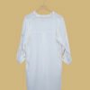 Solid Off-White Long High-Low Shirt with Button Details