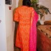 Tangerine Radiance Bandhani Vibes