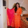 Tangerine Radiance Bandhani Vibes