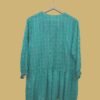 Teal Checkered Kurti with Bold Red Floral Embroidery