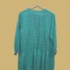 Teal Checkered Kurti with Bold Red Floral Embroidery