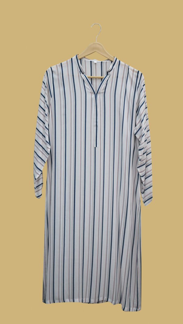 White & Blue Striped Kurti for Effortless Everyday Style